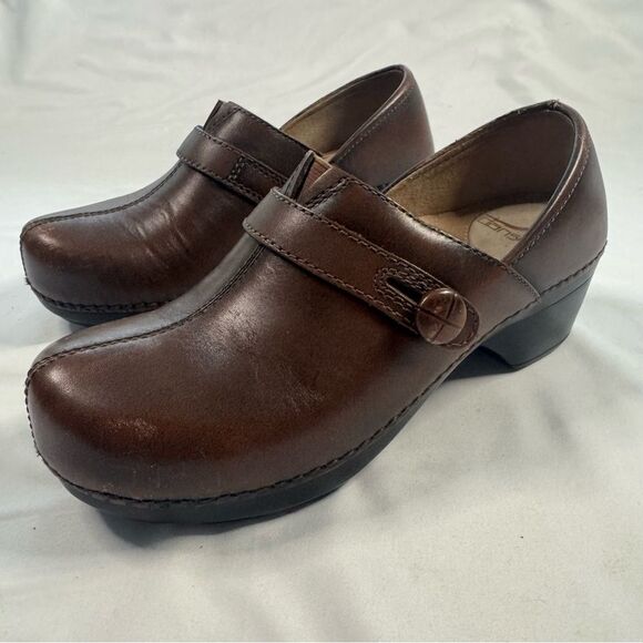 Dansko Brown Leather Mules - Picture 2 of 9